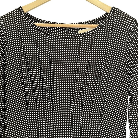 MICHAEL Michael Kors Black & White Checked Midi Dress Size Large - Picture 3 of 9